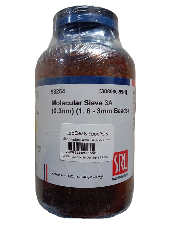 SRL Molecular Sieve 3A (0.3nm) (1.6-3mm Beads) 250Gm, CAS 308080-99-1, Molecular Formula : KnNa12-n[(AlO2)12(SiO2)12].xH, Storage : Room Temperature,Shelf Life : 60 Months for laboratory use only-image-29