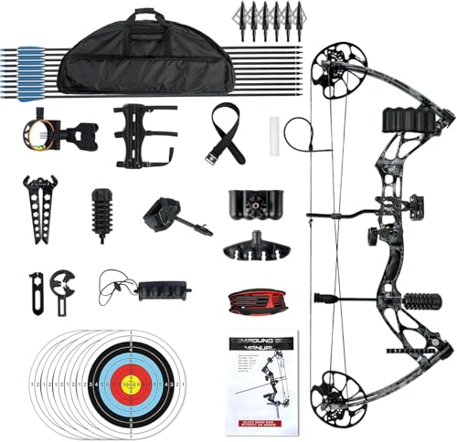 Wuxlisty Compound Bow Set 30-70lbs with Accessories, Camo