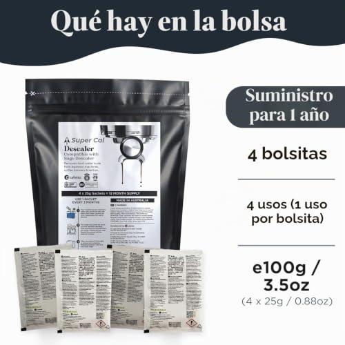 Miniatura 6 de Descalcificador De Salvia Para Máquinas De Café Y Hervidores 4 Sobres De 25 G Suministro De 12 Meses Fabricado Por Cafetto Australia Que Fabrica Máquina De Café De La Marca Sage Y
