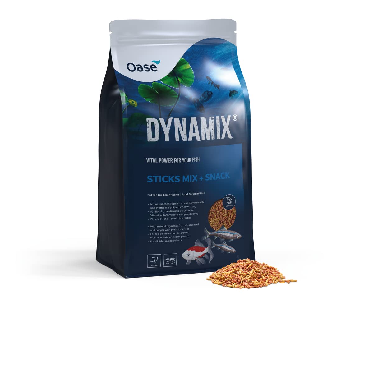 Dynamix Sticks Mix Plus Snack 20 l, Nourriture Poissons de Bassin, 2.52Kg