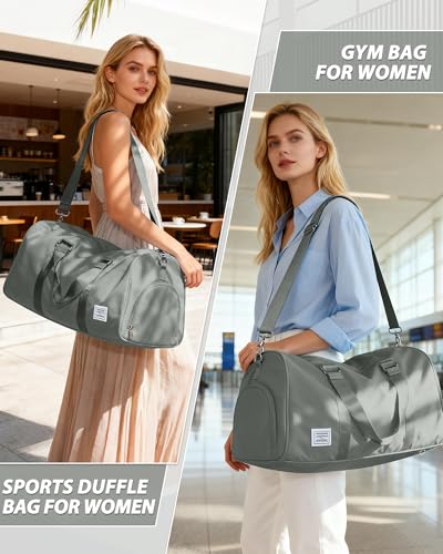 Image of Travel Duffle Bag,Weekender Overnight Bags for Women with Shoes Compartment,Tote Gym Bag Personal Item Carry On Bag for Travel Business Trips Sport Hospital Dance Dark Green
