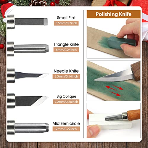 image for POLIWELL Wood Carving Kit 22PCS Wood Carving Tools Hand Carving Knife 