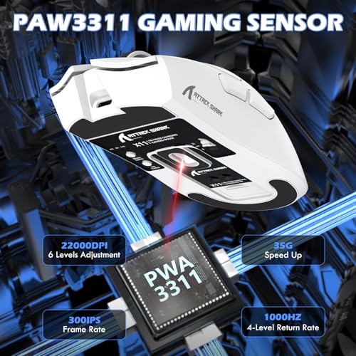 MAMBASNAKE X ATTACK SHARK X65PRO HE Szybki Trigger Klawiatura z X11 Gaming Myszka Komplet, Magnetyczny Przełącznik, Dokładność RT 0.01mm 8 kHz, BT/2.4G/USB-C, Magnetyczna Stacja Ładowania - Biała