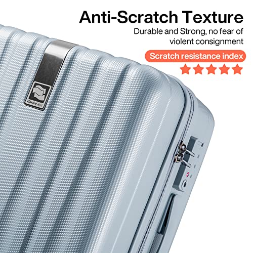 Hanke 24 Inch Luggage Suitcases With Spinner Wheels Lightweight Pc Hard Shell Rolling Suitcase With Tsa Lock,Checked-Medium 24-Inch(Gray) #TOP6
