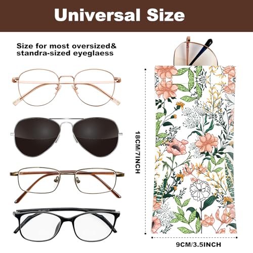 Image of Anikathy 2Pcs Sunglass Eyeglass Glasses Case Soft PU Leather with Cleaning Cloth Portable Glasses Pouch Bag for Men Women
