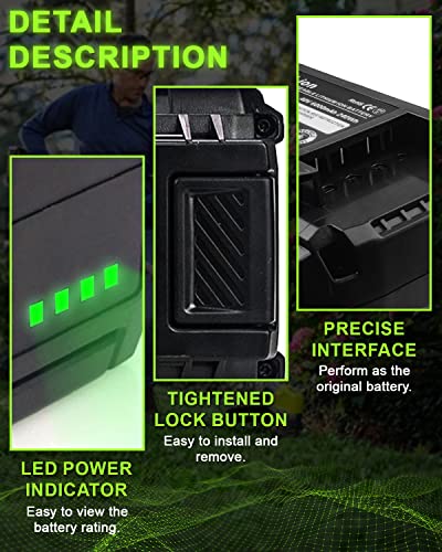 Upgraded 40 Volt 6.0Ah Replacement for Ryobi 40V Battery Compatible with Ryobi 40 Volt Battery OP4026 OP40602 OP4060A1 OP40601 OP4075A OP4050A OP4026A OP40201 OP4040 Lithium Ion(Multi)