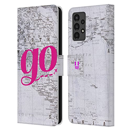 Housse Samsung Galaxy A13 en cuir Head Case Designs Aller Déclarations avec rabat