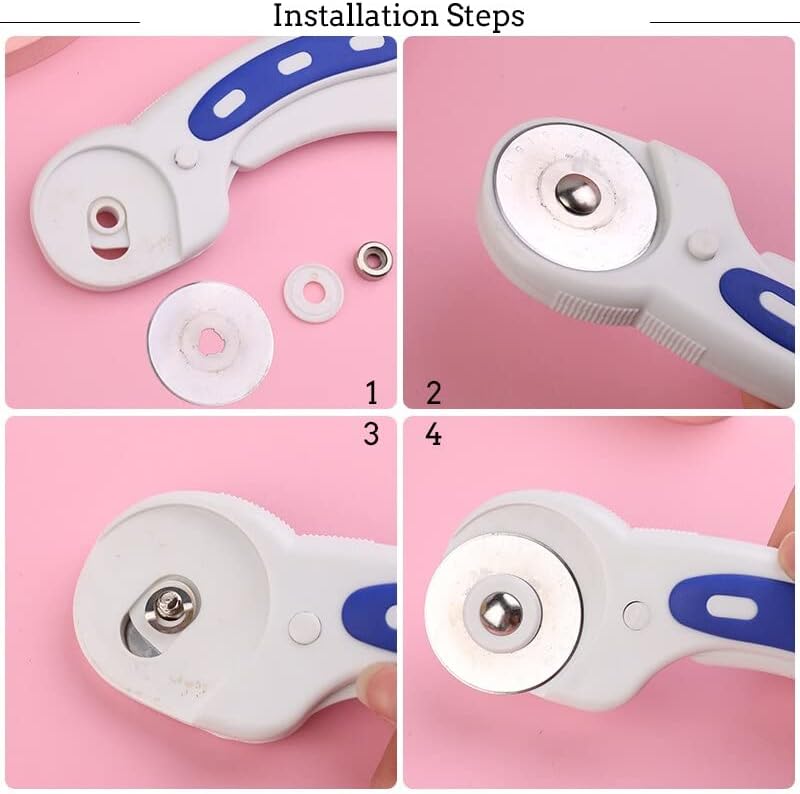 Nonvor 45mm Rotary Cutter Kit with A4 Cutting Mat Acrylic Sewing Ruler Sewing Clips Pins Carving Knife Set for Fabric Sewing