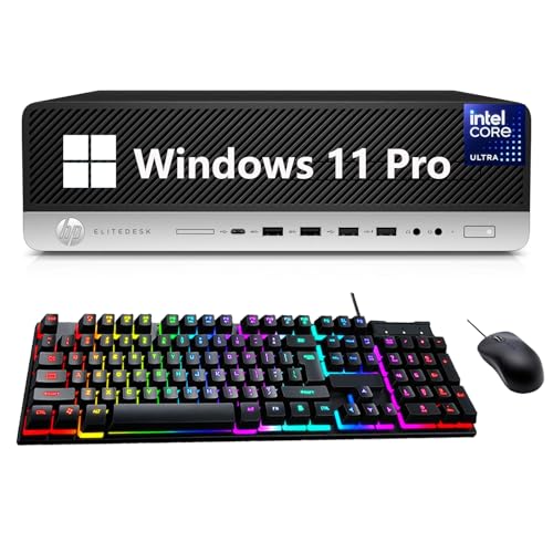 HP Elitedesk 800 G3 SFF PC Desktop Computer, Windows 11 Pro, Core i5-6500 3.2GHz Up to 3.6GHz, 8GB RAM, 256GB SSD, Keyboard, Mouse, USB WiFi+BT (Renewed)