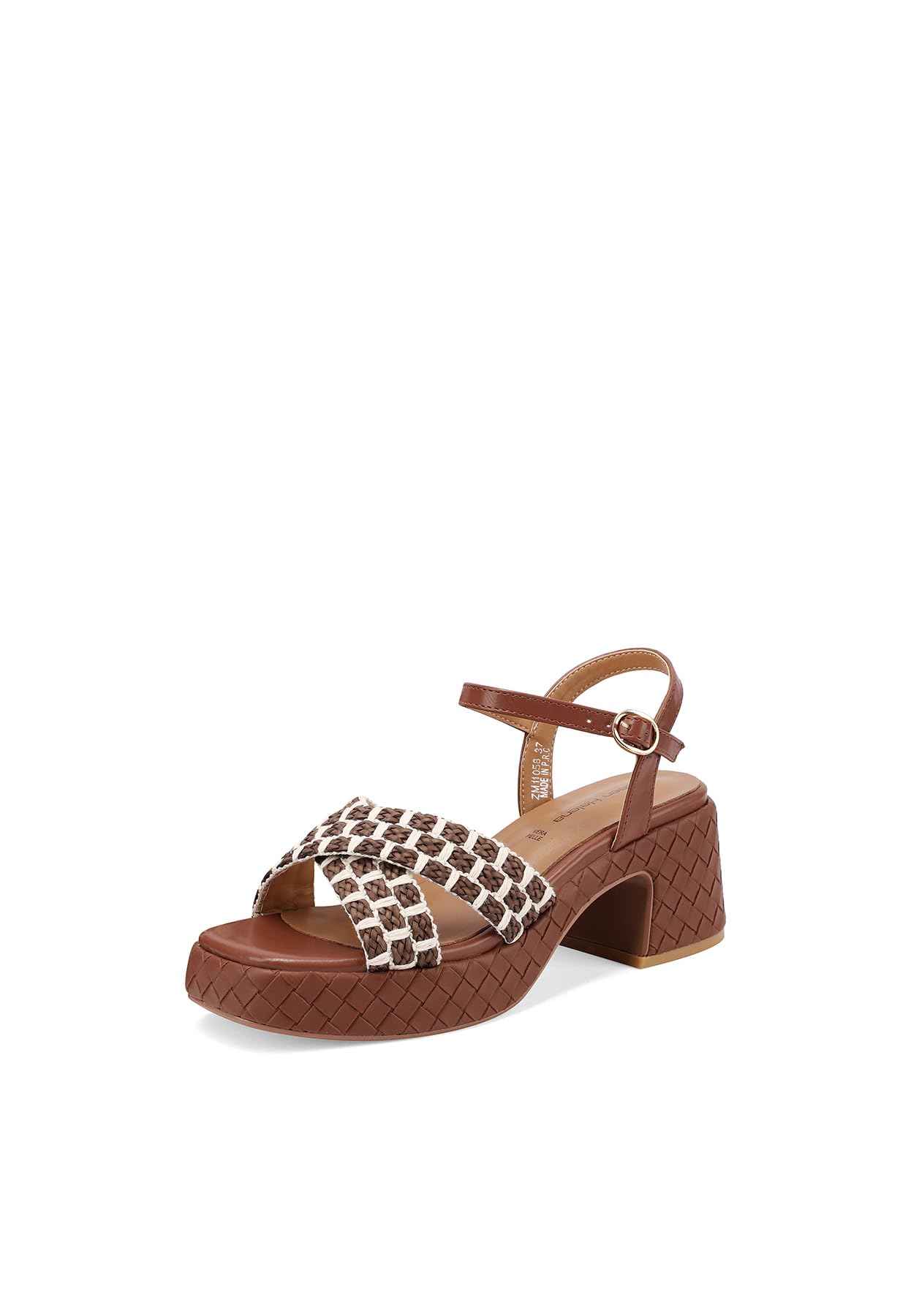 QUEEN HELENA Sandali Donna a Fascia Incrociata con Tacco Largo ZM11058