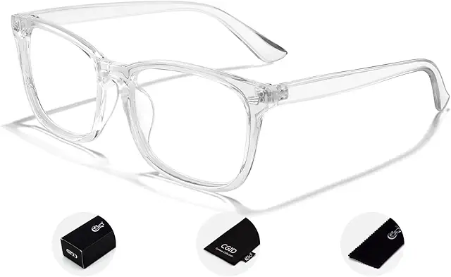 CGID CN81 Klassische Nerdbrille, durchsichtig - Oversized 80er Jahre Style für Damen & Herren