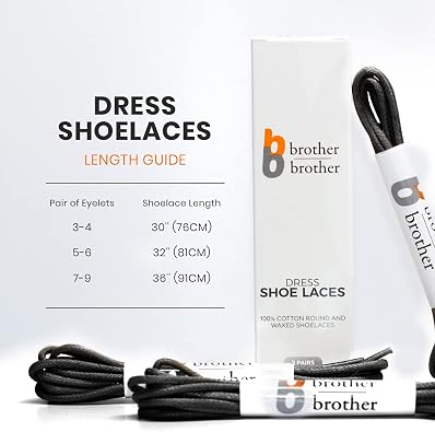 Dress Shoe Laces (3 Pairs) Round Waxed 100% Cotton Oxford Shoelaces