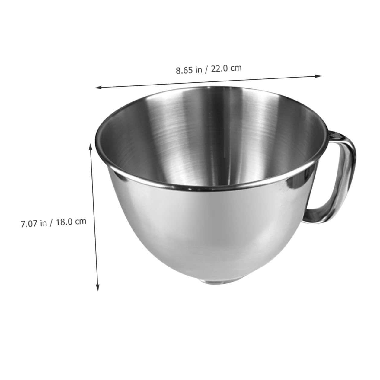 Ciotola per Impastatrice in Acciaio Inox 4,5 l Compatibile con Mixer da Cucina, Ciotola di Ricambio, Accessorio Resistente per Preparazioni Alimentari Domestiche