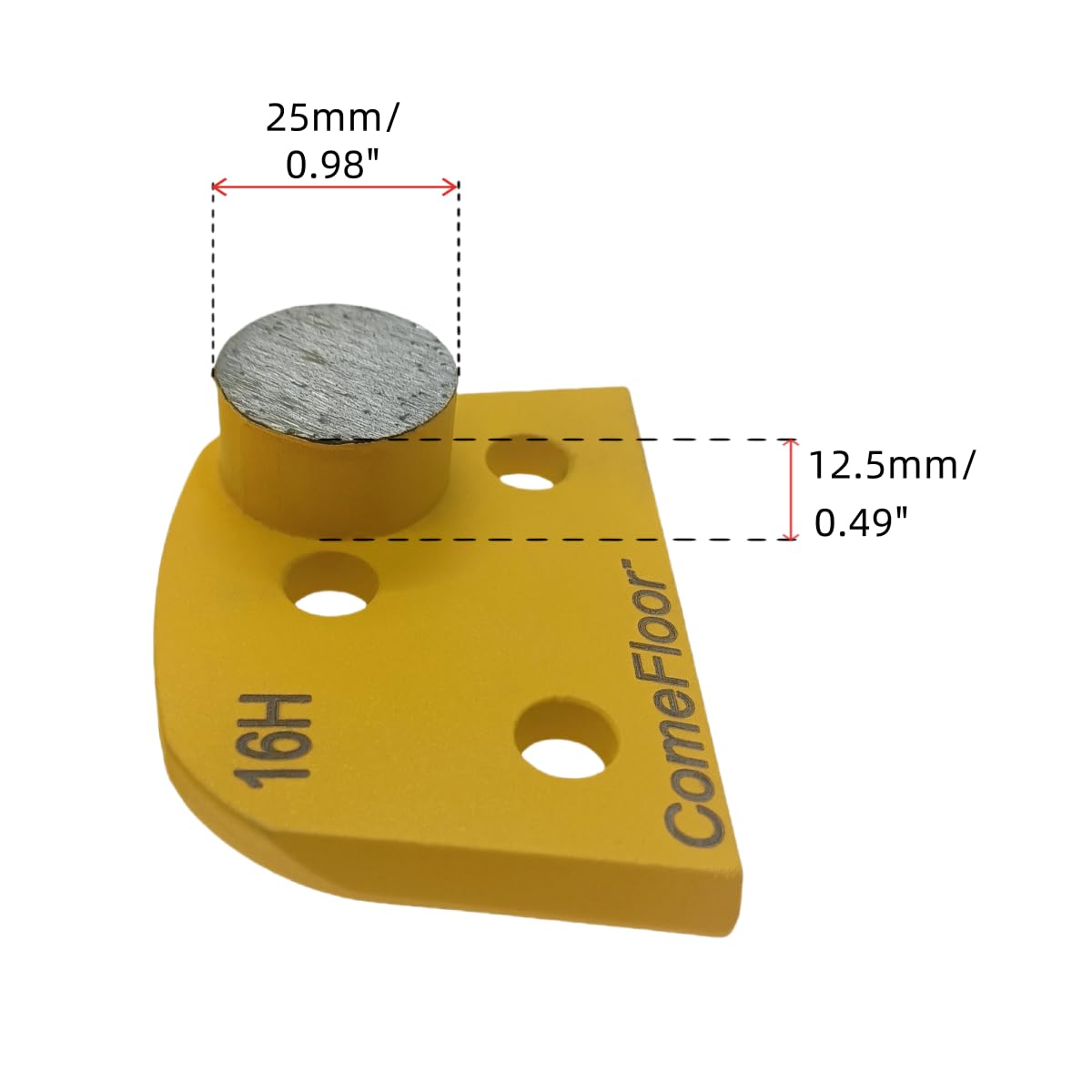 Disco de molienda de suelo de hormigón, zapatas de molienda de metal de diamante para preparación de hormigón, compatible con amoladoras Lavina Onfloor, grano 16 redondo único, grano duro 16, paquete