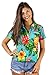 Funky Hawaiian Shirt Blouse, Shortsleeve, Pineapple, Turquoise, S