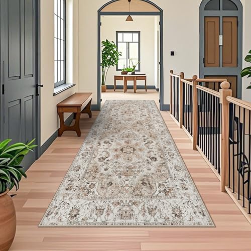 Washable Hallway Runner Rug 4x10: Non Slip Runner Rugs with