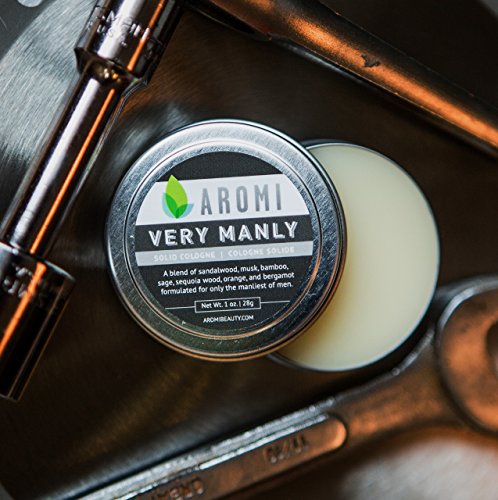 Aromi Solid Cologne | Fresh, Woodsy Scent, Best Men's Fragrance - Vegan, Cruelty-Free, Portable, Travel-Friendly, Stocking Stuffer, 1.0 Oz, 5 (Very Manly) #TOP2