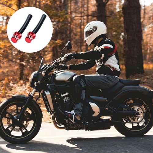 Image of 2pcs Motorcycle Breather Hose Gas Fuel Tank Cap Vent, Red | Motorcycle Gas Cap Vent Hose Tube,Aluminum Universal Breathing Tube Fits Off-Road Motorcycles ATVs /Pit Dirt Motorcycle Bike