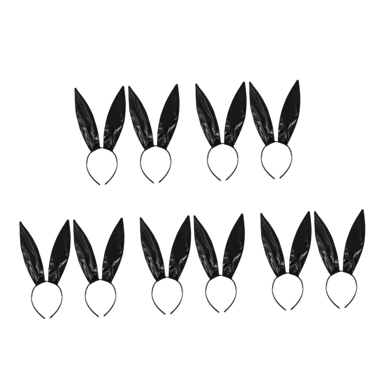 Beaupretty 10 Pièces Bandeaux Oreilles de Lapin Cuir Synthétique Noir pour Adultes Accessoires de Fête Halloween Cosplay et Photographie Headbands Animaux Chic et Confortables