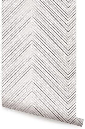 Simple Shapes ChevronLines Grey Peel & Stick Vinyl Wallpaper Repostionable