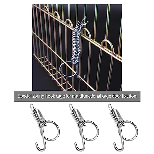 Image of The Lord of the Tools 30Pcs Spring Hook Cage Spring Cage Door Hooks Iron Spring Wire Latch Hook Cage Door Fixing Tools for Chickens Pigeons Rabbits 55mm
