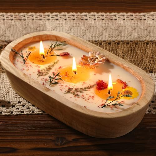 Conelist 9.45'' Large Botanical Scented Bowl Candle Gift for Wome...
