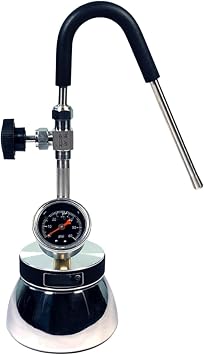 Outdoor Milk Frother, Steam Boiling Water Whisk, 3-Hole Nozzle, Air Pressure Gauge, Stainless Steel Kettle, with Direct Flame and Induction Stove Heating 0-60  Black, A
