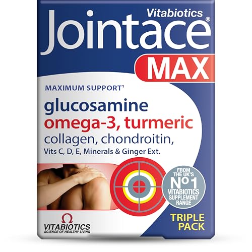 Jointace Max - Maximum Joints & Cartilage Support - Includes Turmeric Glucosamine & Chondroitin Omega-3 Ginger & Collagen