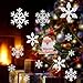 KESOTO 96PCS Christmas Decorations, Snowflake Window Clings, Glueless PVC Window Stickers for Indoor Christmas Décor, 10 Sheets