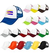 KOYEE 18 Pack Sublimation Blank Polyester Mesh Cap Trucker Summer Mesh Baseball Cap Unisex Solid ...