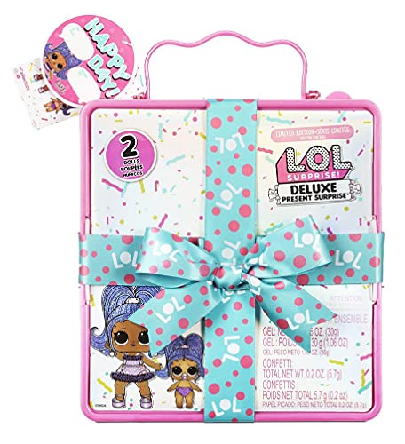 LOL Surprise Deluxe Present Surprise Series 2 Slumber Party Theme with Exclusive Doll & Lil Sister