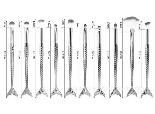 Pincéis de Maquiagem AMOUSTORE 10 Peças Base de Maquiagem Sobrancelha Delineador Blush Pincéis Corre