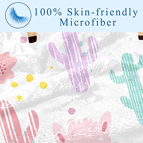 Couverture douce anti-froid lit et canapé motif alpaga pastel 150cm - 4