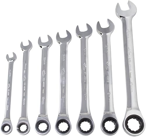 Miniatura 2 de K Tool International 45500 Juego de llaves de trinquete métricas para garajes, talleres de reparación y bricolaje, cromado, 12 puntos,