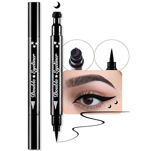 evpct 1 Pieza Sello de Delineadores de Ojos Alados Color Negro, Sellos Faciales de Lunas Negras Maquillaje Delineador de Ojos Juego de Herramientas