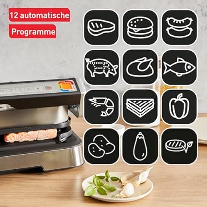 Tefal OptiGrill 2in1 XL Kontaktgrill, Aufklappbar, Tischgrill, 12 Programme, Garstufenanzeige, Abnehmbare XL-Platten, Elektrogrill, GC782D10 – Bild 6