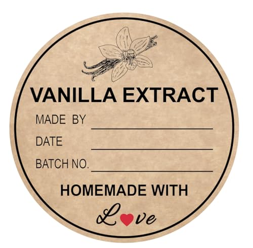 2 inch 150 PCS Vanilla Extract Labels Homemade Vanilla Stickers