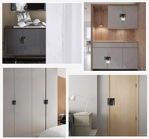 Miniatura 4 de szhdxsy - 4 pestillos abatibles, cerradura de puerta de seguridad resistente, acero inoxidable resistente con candado para puerta de mascotas,