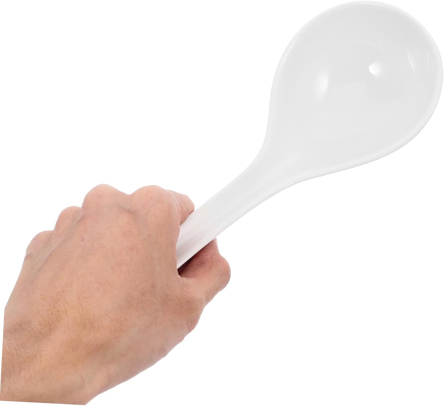 Porcelain Soup Ladle Multi Dish Cooking Spoon for Ramen Wonton Miso Asian Soups Bone with Firm Grip Elegant for Any Event