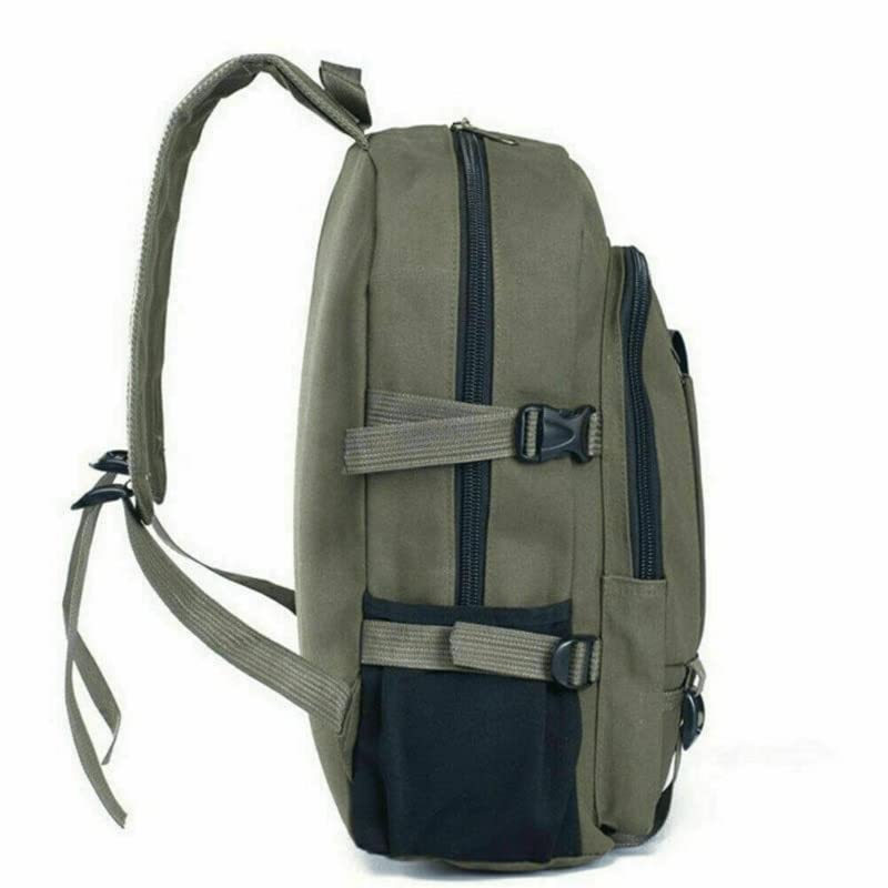 Mochila 35L Hombres Lona Mochila Ligero Gran Capacidad Bolsa Ocio Viaje Al Aire Libre Camping Multi-Bolsillo Mochila Trekking