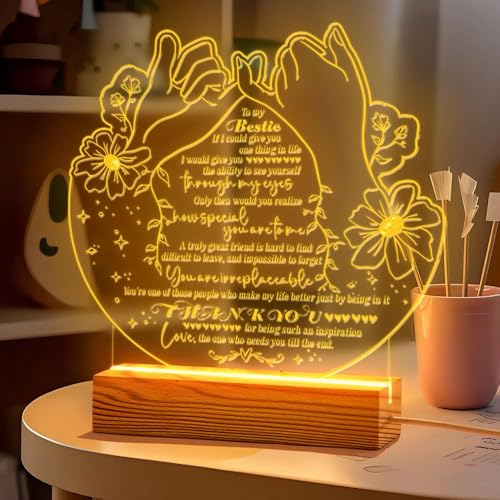 Bestie Gifts Heartfelt LED Night Light for Best Friend -