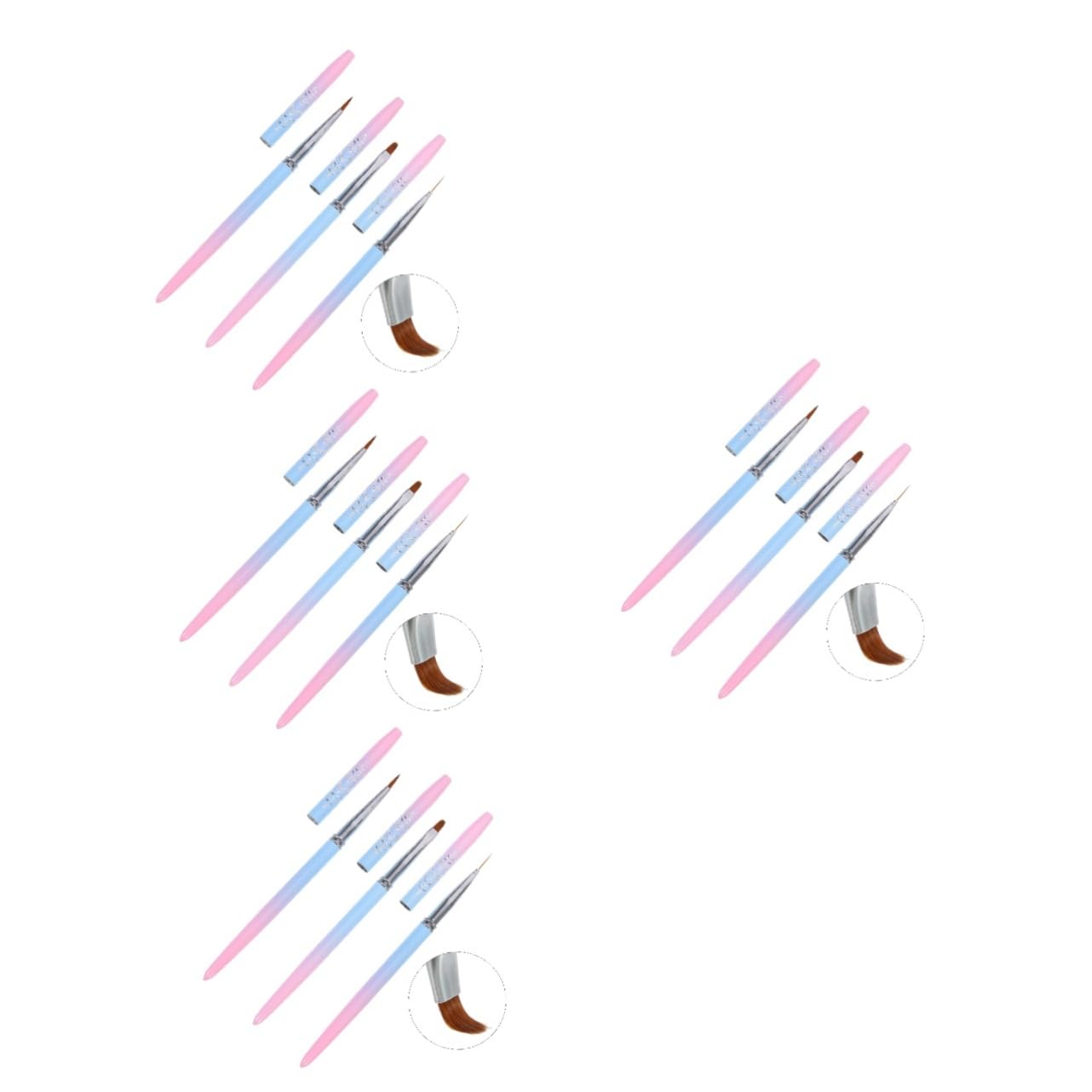 Beavorty Juego De 4 Bolígrafos Para Uñas En Kit De Manicura Herramientas Para Decoración De Uñas Pinceles Para Salón De Uñas En Casa 3 Unidades X 4