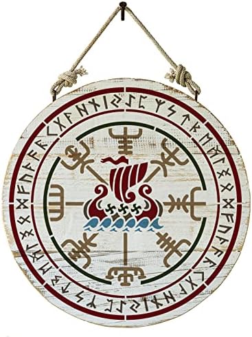 BENECREAT Viking Symbols Stencils, 30x30cm Rune Symbols Celtic Compass PET Painting Templates Drawing Stencils for Scrapbooking, Fabric, Floor Furniture, Wall Art