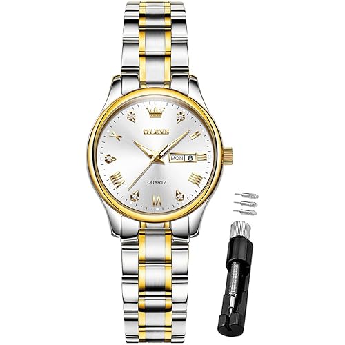OLEVS Watch Women,Watches for Women,Woman Watch,Waterproof Fashion Luxury Dress Adjustable Stainless Steel Bracelet Analog Small Wrist Watches for Women Day and Date Watches,reloj para Mujer
