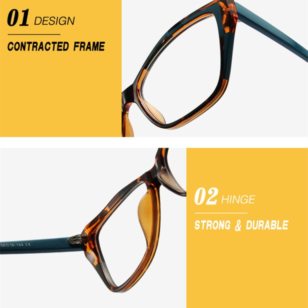 Retro Cat Eye Women Double Color Glasses Frame Men Clear Trending Leopard Frame image 5