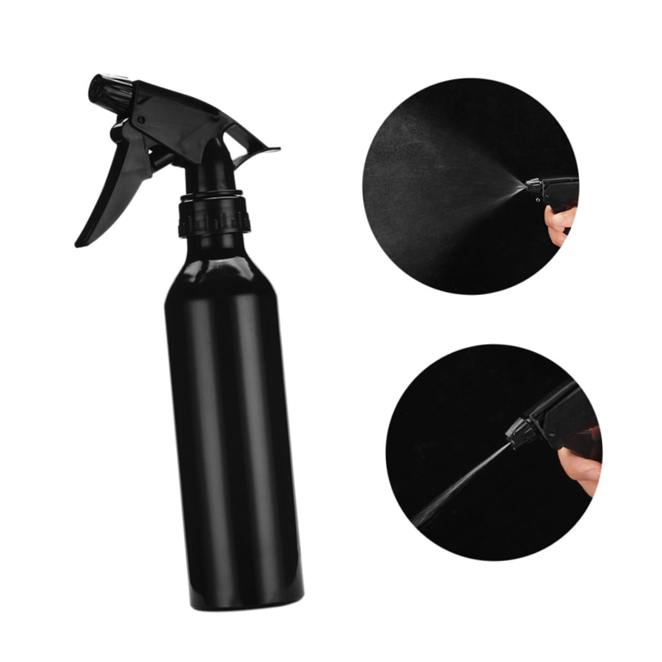 5 Stück 250ml Aluminium Sprühflaschen Schwarz mit Drehbarem Sprühkopf und Feiner Nebelzerstäuber Wiederbefüllbar für Parfüm und Make Up Wasser