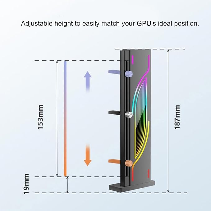Soporte RGB para GPU con base magnética y ajuste deslizante miniatura 4
