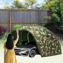 Outdoor Portable Storage Shelter Shed, Semi-Automatic Car Tent Garage Windproof and Snow-Proof, Mobile Folding Garage for Pickup, Boat, Tractors 6.4 * 2.8 * 2.65m,Gamouflage