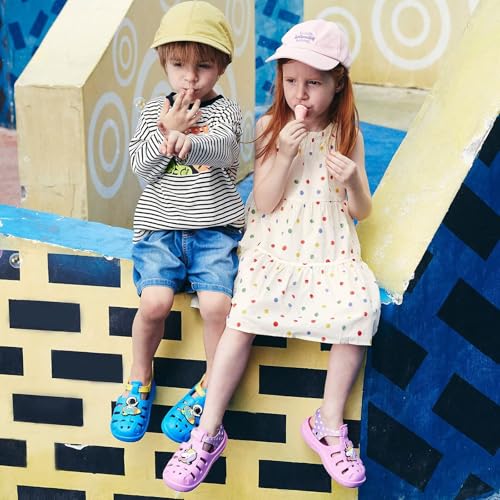 Image of FUNCOO PLUS Boys Girls Sandals Toddler Lightweight EVA Water Shoes Kids Closed Toe Fisherman Sandals Summer Beach Sports Shoes Outdoor