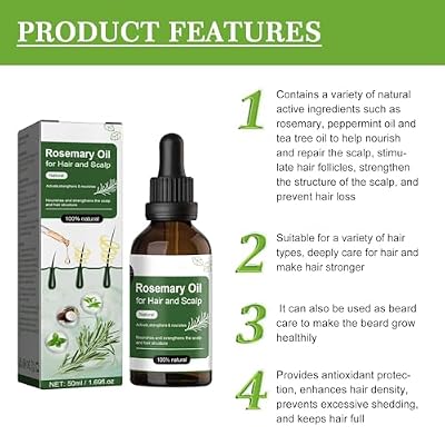 Hair Care Oil, Hydrating Oil to Add Hair Shine and Smooth Split Ends, Strengthens Damaged Hair, 1.69 oz